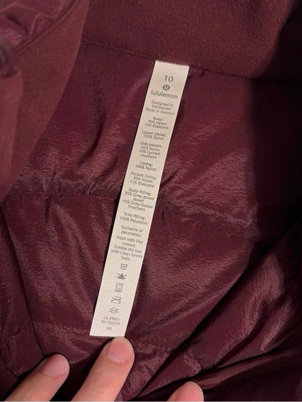 Lululemon Down for it all Vest Sz 10